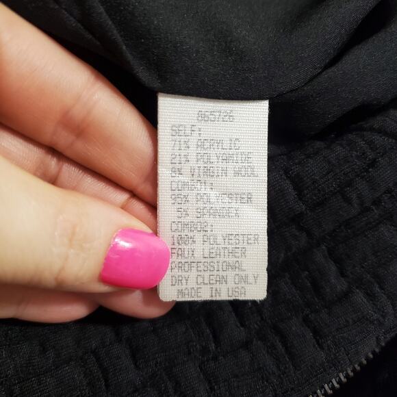 Alberto Makali | Wool Blend Mixed Media Faux Leather Trim Full Zip Bomber Jacket - Picture 12 of 12